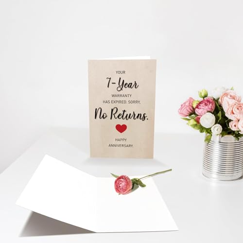 Funny 7th Anniversary Card for Husband & Wife - Humor Gift