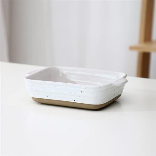 ARTHAUSEN Ceramic Baking Dishes Set - 3 Nested Oven-Safe Stoneware Casserole Pans | Rectangular Bakeware for Lasagna, Pasta, Roasting