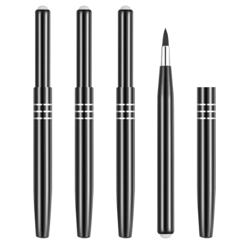 AOZUO 4Pcs Retractable Lip Brush Portable Travel Lipstick Applicator with Cap