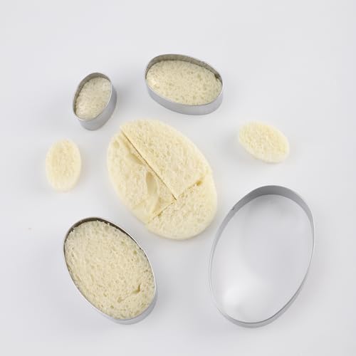 ANCKNE Oval Cookie Cutter Set Large - 5/4/3/2 Inch Stainless Steel Baking Molds, Geometric Shapes, Durable Food Safe Kitchen Tools, Variation: Oval