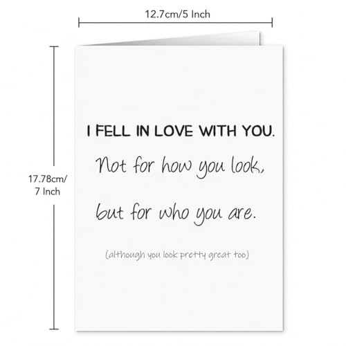 Romantic Anniversary Card for Him or Her - Love You For Who You Are