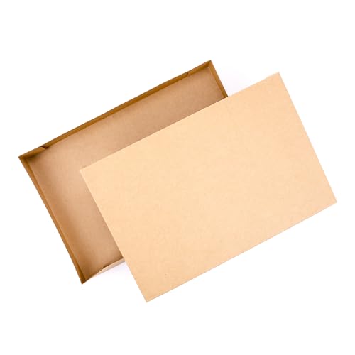 Hallmark Medium Gift Boxes with Lids 5-Pack Brown Kraft Shirt Boxes - Easy Gift Packaging