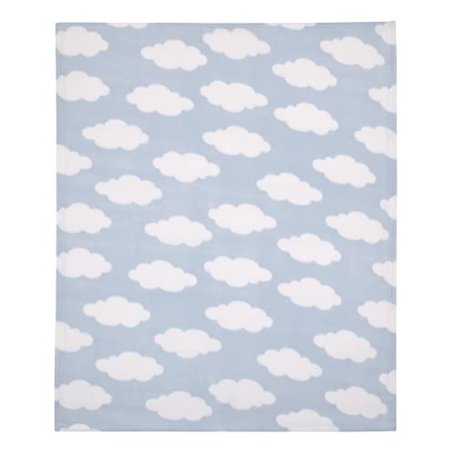 NoJo Toddler Cloud Blanket - Light Blue & White Super Soft Plush, 40x50 inches