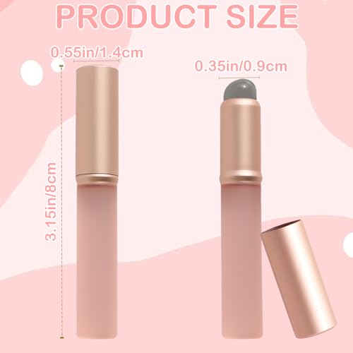 CANIPHA 2Pcs Silicone Ombre Nail Brush Gradient Art Tool with Cap (Pink)
