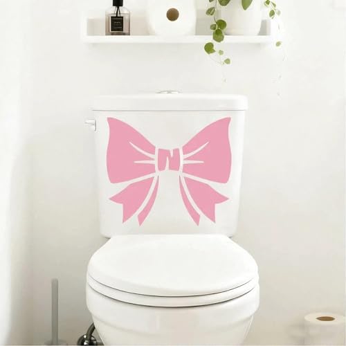 10" Pink Bow Toilet Decals - Cute Bathroom Decor for Girls