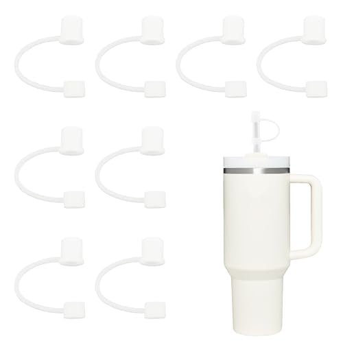 Silicone Straw Cover Caps for Stanley Tumbler 40 oz - Clear (8 Pack)