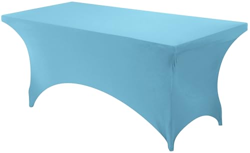 Utopia Kitchen 6FT Spandex Table Cloth - Blue Mist, Fitted & Washable