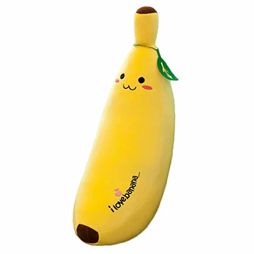 Banana Plush Pillow - Cute Stuffed Fruit Toy for Kids, 13.7"