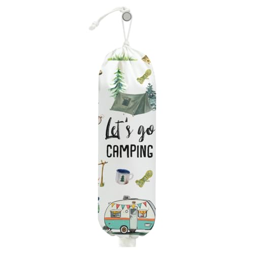 CQM Camping Fun Plastic Bag Holder - Reusable Grocery Storage Dispenser