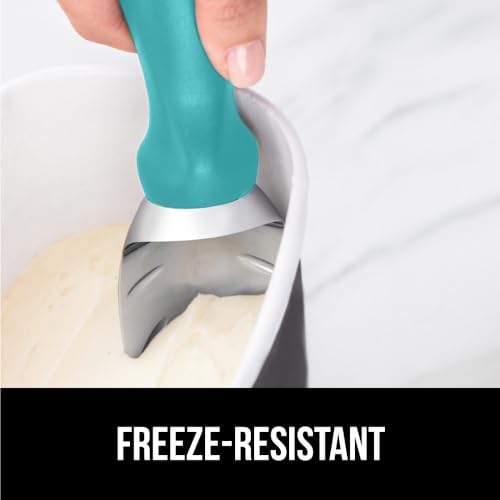 GORILLA GRIP® Heavy Duty Ice Cream Scoop - Turquoise, Ergonomic Design