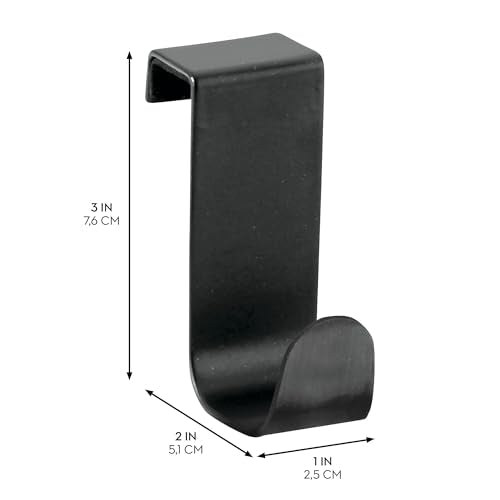 iDesign Forma Over-the-Cabinet Hook, Matte Black Steel Storage Hook
