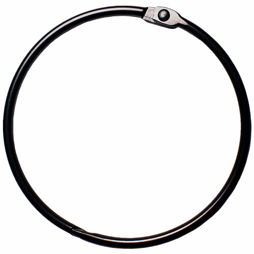 Black Shower Curtain Rings - Metal Round Hooks (15 Pack, 2.75 Inch)