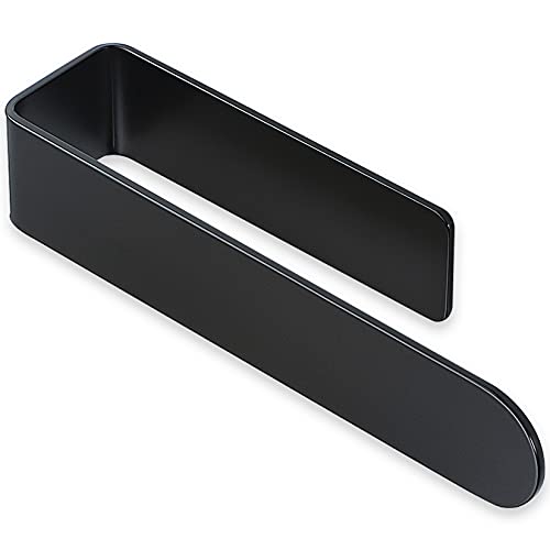 Taozun 8-inch Black Hand Towel Holder - Stainless Steel Self-Adhesive Bar