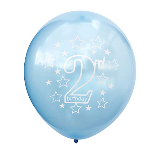 2nd Birthday Balloons Pack - 15 Latex Balloons with Confetti