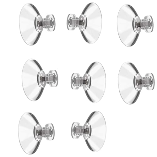 40mm Screw Suction Cups for Glass - Clear PVC Sucker Pads with M5 Nut (8 Pack)