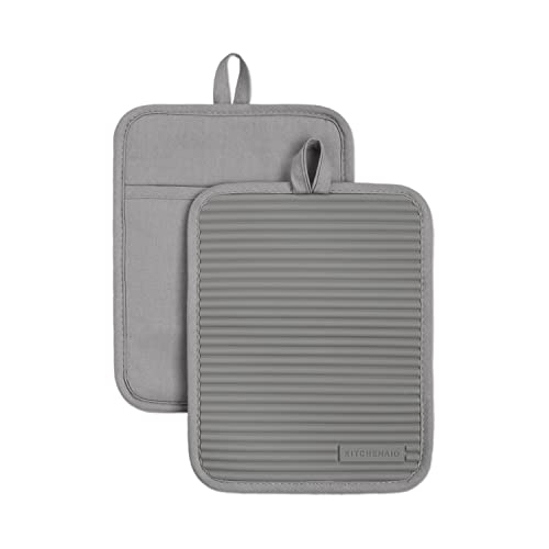KitchenAid Ribbed Silicone Pot Holders - 2-Pack, Heat Resistant