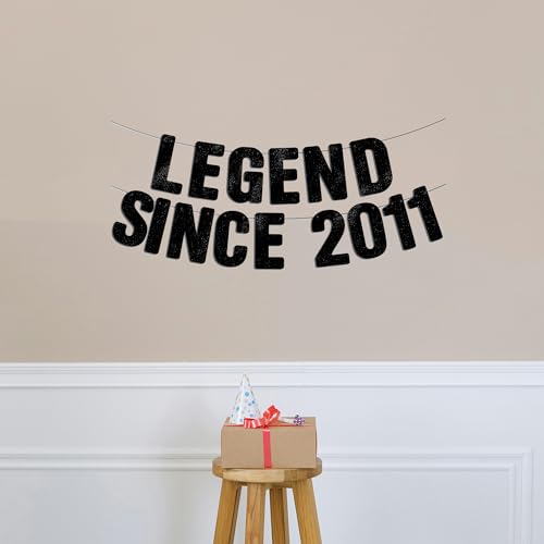 Pre-Strung Black Glitter Banner - 15th Birthday Party Decor