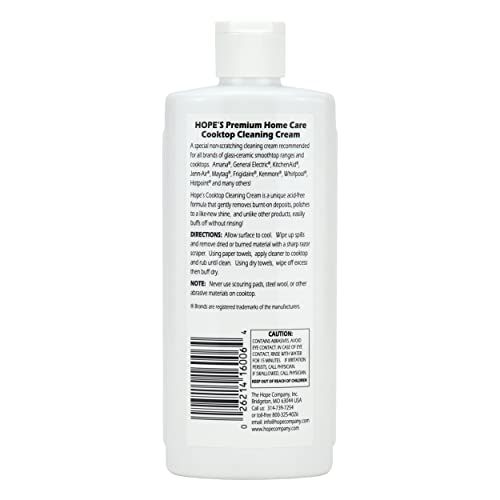 HOPE'S Cooktop Cleaning Cream, Fast Acting No-Rinse 8 Fl Oz