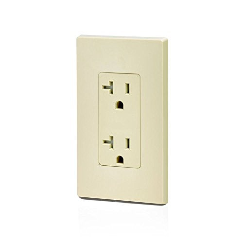 Leviton Ivory 20 Amp Tamper-Resistant Duplex Wall Outlet T5825 - Residential Grade
