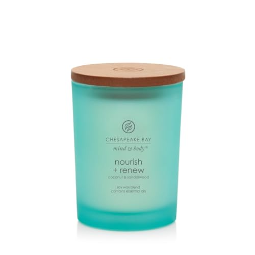 Chesapeake Bay Candle Mind & Body Nourish + Renew Jar Candle - Coconut & Sandalwood, 8.8 oz