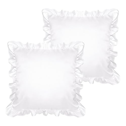 Qianyu 2 Pack Ruffle Pillow Cases - Ultra Soft Microfiber Shams