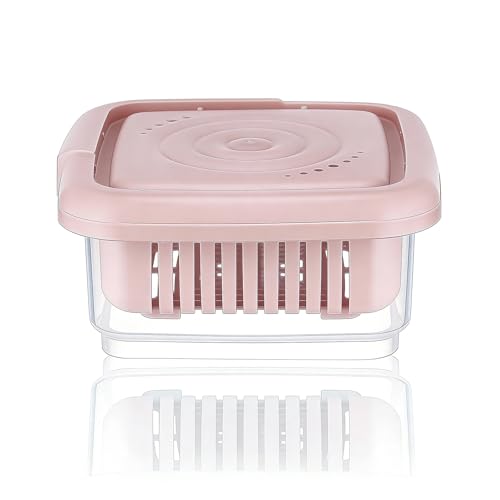 Leak-Proof Square Soap Dish Travel Case with Drainage - Light Pink