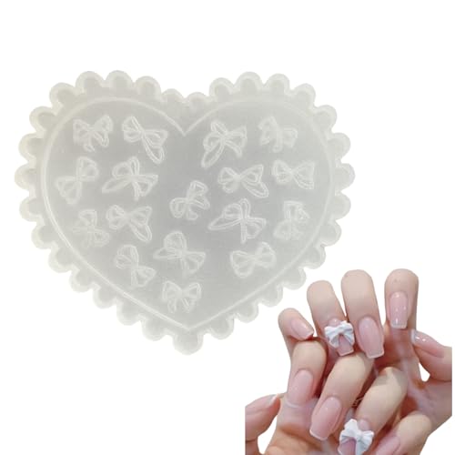 Transparent 3D Bow Silicone Nail Molds for DIY Nail Art Charms