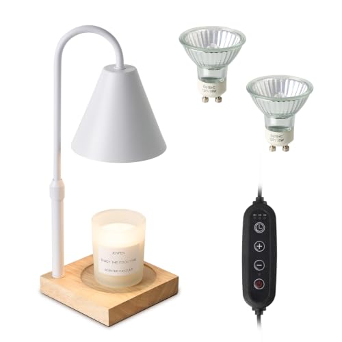 White 10.6-Inch Electric Candle Warmer Lamp with Timer & 4-Level Dimmer