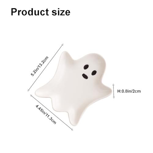 Ceramic Ghost Trinket Dish | Halloween Jewelry Storage Tray