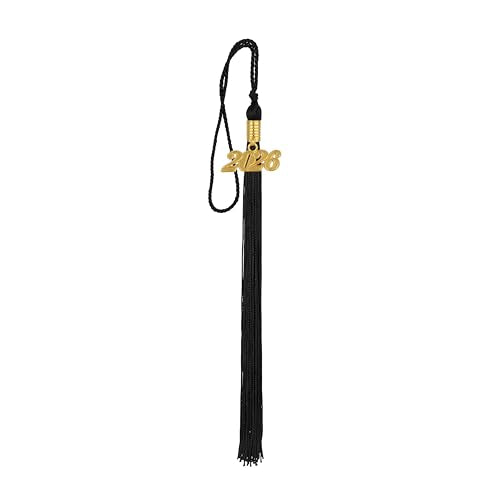 Newrara Graduation Tassel with Current Year Charm, 9-Inch Rayon