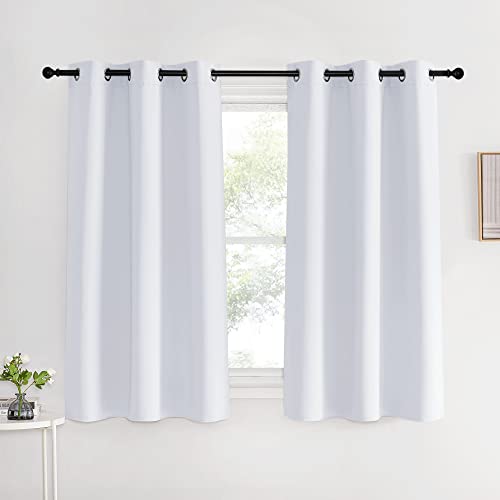 NICETOWN Room Darkening Curtains, Greyish White, 42"W x 60"L, 2 Panels