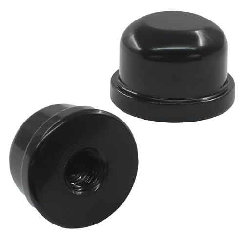 Rierdge 2 Pack Metal Lamp Finials, Black Decorative Knobs for Lamp Shades, 1/4-27 Thread