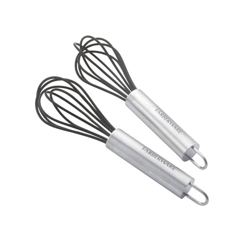 Farberware Professional Silicone Mini Whisk Set, 2-Piece Black Heat-Resistant