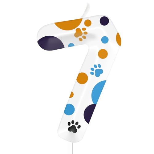 Blue Dog Paw Number Birthday Candle - Party Decoration