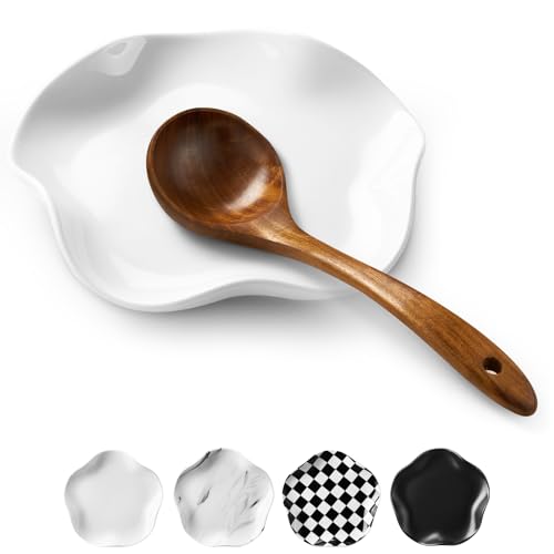 Ceramic Spoon Rest - Modern Flower-Shaped Spoon Holder for Kitchen
