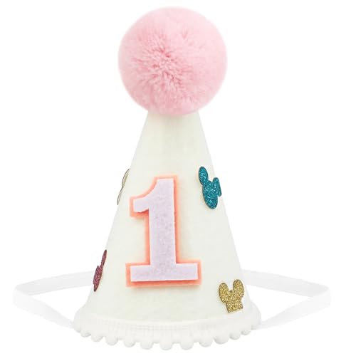 Pink Mouse Birthday Hat for Girls - 1st Birthday Cake Smash Photo Prop