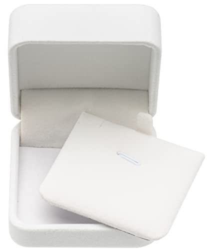 Classic White Velvet Jewelry Box for Necklaces & Pendants