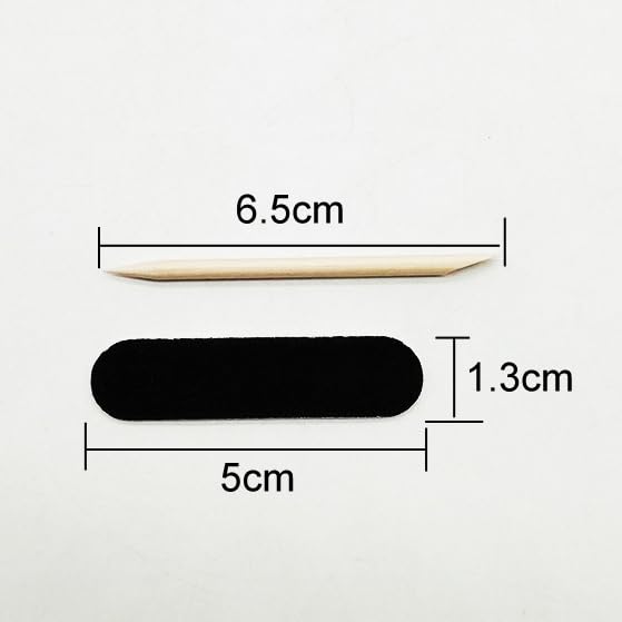 50 Sets Disposable Manicure Kit Nail File and Wooden Stick Black