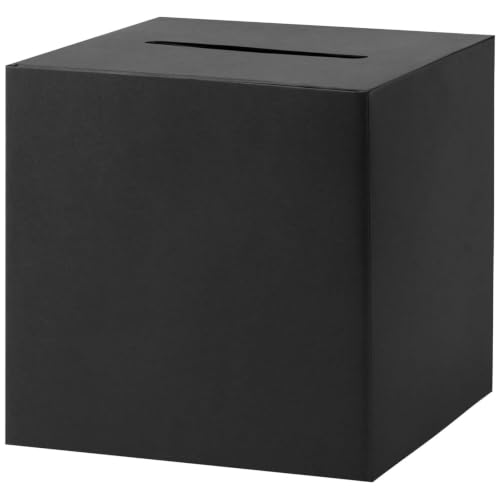 Black Card Box for Weddings and Events - 7.9 Inch Gift Card Holder