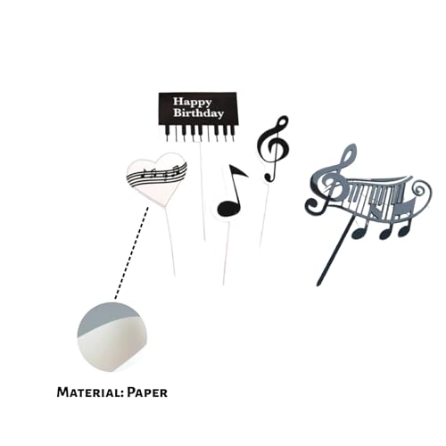 Musical Birthday Cake Topper with Lights & Melody - 5pcs
