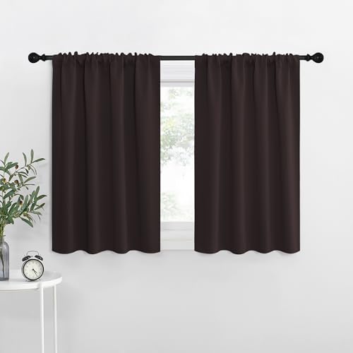 NICETOWN Toffee Brown Blackout Curtains, 29x30 in, 2 Panels