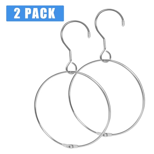 Harhana 2-Pack Chrome Belt Organizer for Closet - Space-Saving Ring Hanger
