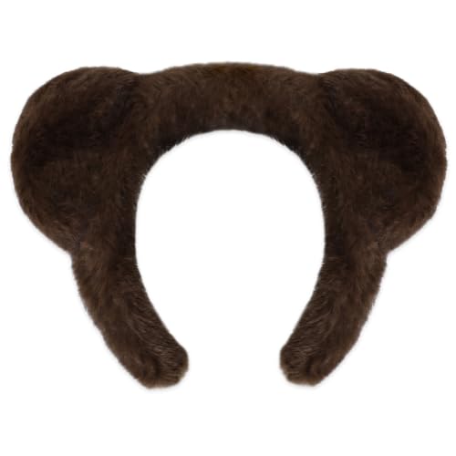 ACO-UINT Brown Bear Ears Headband Fluffy Animal Hairband for Cosplay