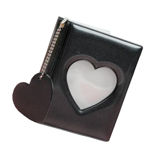 Mini 3-Inch Photo Album with 32 Pockets - Black PVC Binder