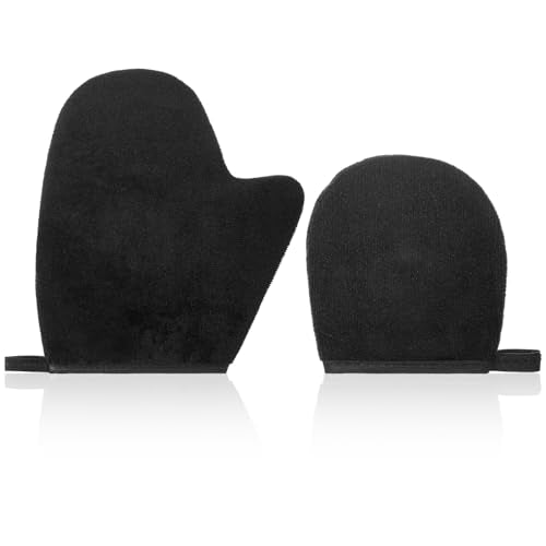 Lnngub Self Tanning Mitt Set 2 Pcs - Velvet Body & Face Applicator Gloves