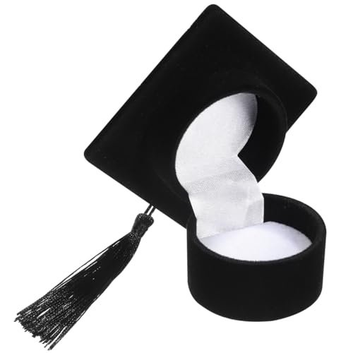 Totority Graduation Cap Ring Box - Velvet Jewelry Case for Keepsakes