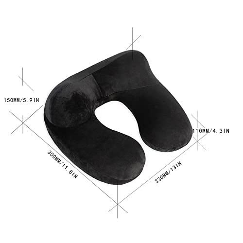Makimoo Inflatable Travel Pillow - Black Neck Support for Comfort
