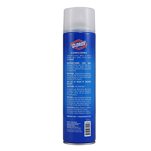 Clorox Foaming Glass Cleaner Spray - Streak-Free, 22 Oz
