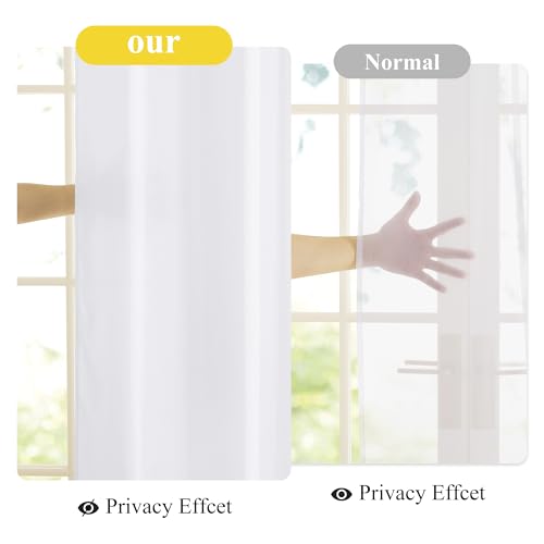 NICETOWN White Privacy Sheer Curtains 63 Inches Long Non-See-Through Semi Sheer Curtains Light Filtering Window Drapes for Kitchen Living Room 2 Panels Set, 42" W