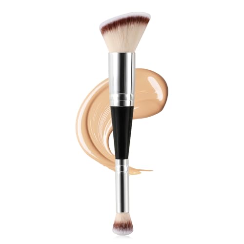 Dual-Ended Foundation & Concealer Brush - 2-in-1 Flat Kabuki Makeup Brush